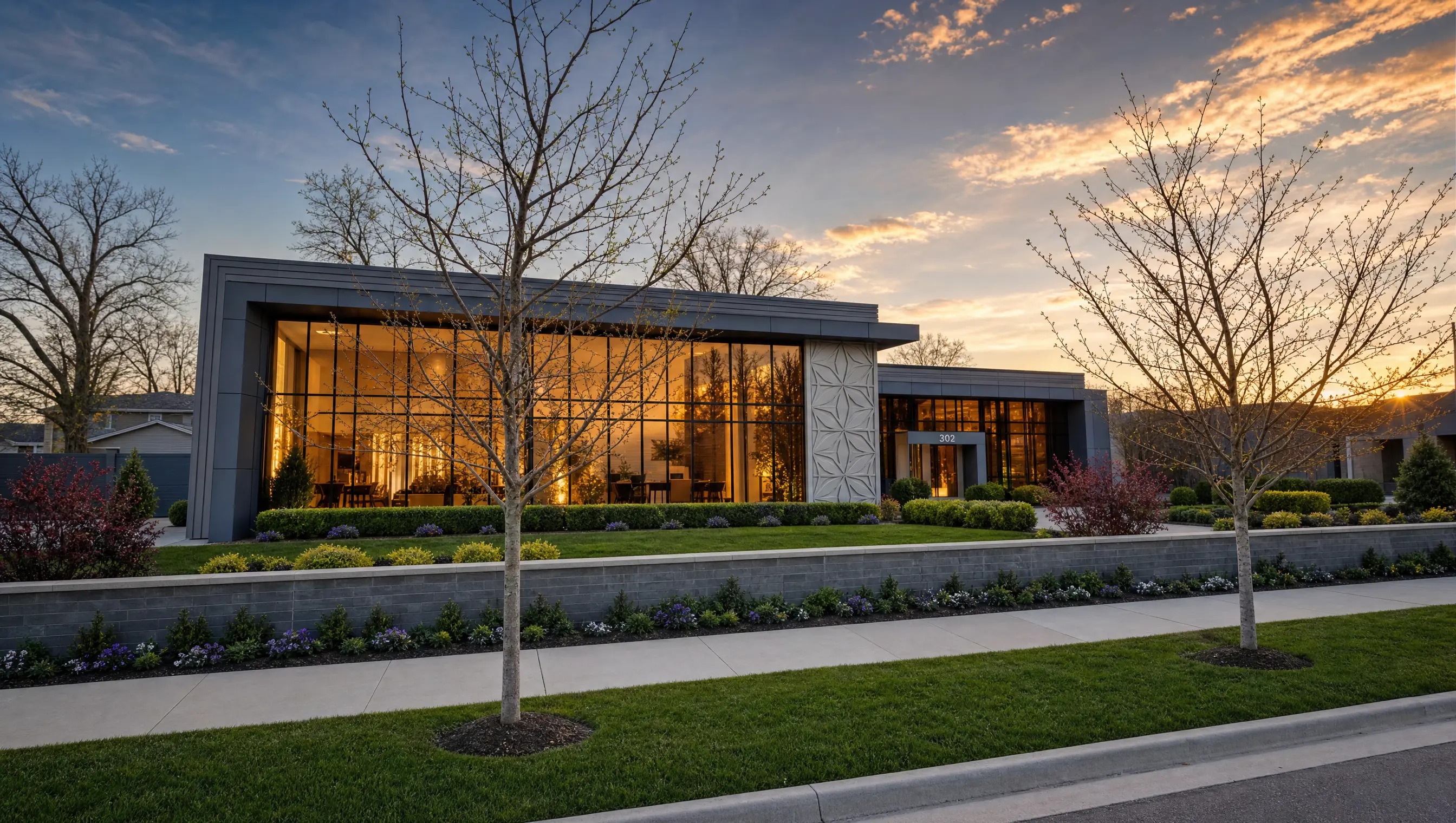Modern commercial building exterior